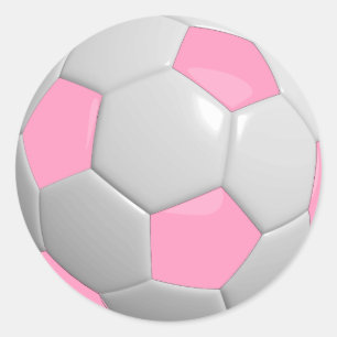 Adesivo Bola de Futebol Rosa e Branco Feminina