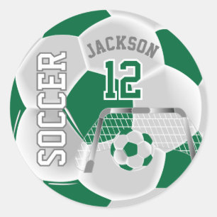 Adesivo Bola de Futebol Verde Escura e Branca