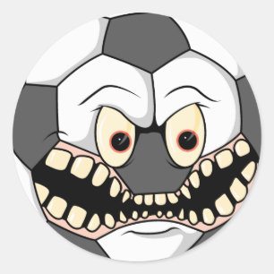 Adesivo bola de futebol zangada feroz