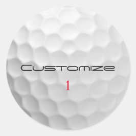 Adesivo Bola de Golfe com Texto e Número Personalizados