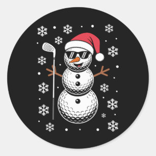 Adesivo Bola de Golfe de Natal Boneco de Neve Óculos de So