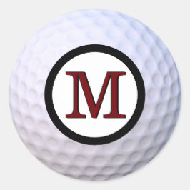 Adesivo Bola de Golfe Monograma Personalizado em Negrito