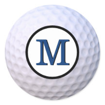 Bola de Golfe Monograma Personalizável Azul