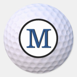 Adesivo Bola de Golfe Monograma Personalizável Azul