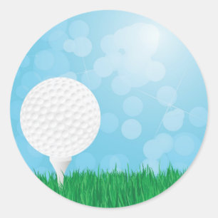 Adesivo bola de golfe na grama