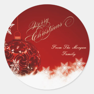 Adesivo Bola de Natal Elegante, Flocos de Neve