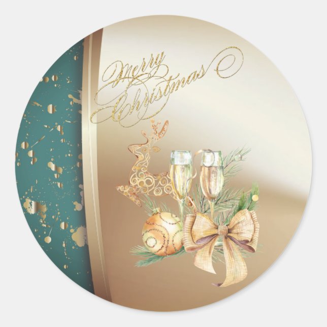 Adesivo Bola de Natal,Vidro de Vinho,Reinadores,Arco (Frente)