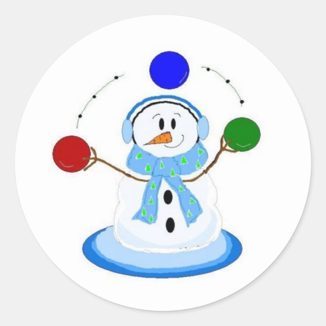 Adesivo Bola de Neve Lançando Bolas (Frente)