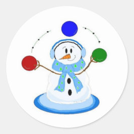 Adesivo Bola de Neve Lançando Bolas