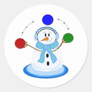 Adesivo Bola de Neve Lançando Bolas
