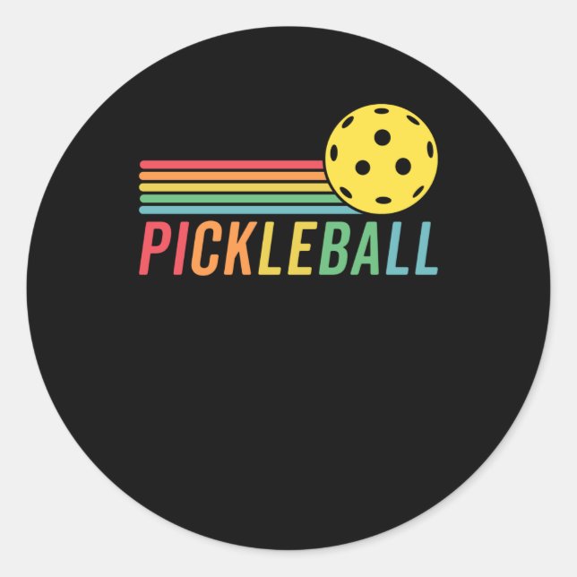Adesivo Bola de picleball Retro Sunset Game Pickleball (Frente)