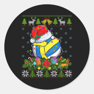 Adesivo Bola de Voleibol Papai Noel Natal Luz Feia