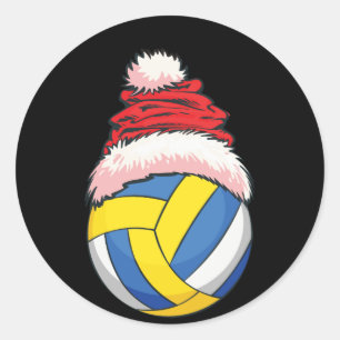 Adesivo Bola de Voleibol Santa Hat Esportes Engraçados Xm