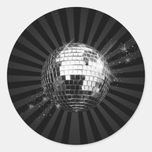 Adesivo Bola do disco do espelho no preto