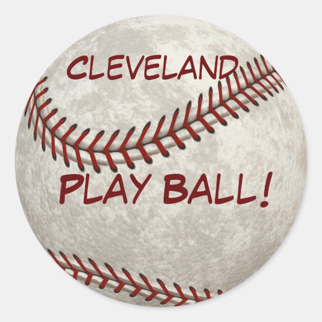 Adesivo Bola do jogo de basebol de Cleveland! Após-tempo (Frente)