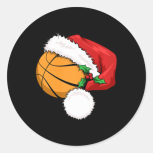 Adesivo Bola Engraçada Basquete Santa Hat Feliz Natal Xm