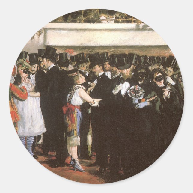 Adesivo Bola mascarada na ópera de Edouard Manet (Frente)