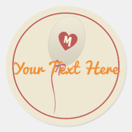 Adesivo Bola Personalizada Coração Vermelho Bebê Casamento