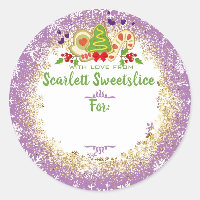 Adesivo Bolachas de Natal para panificação de férias a par (Frente)