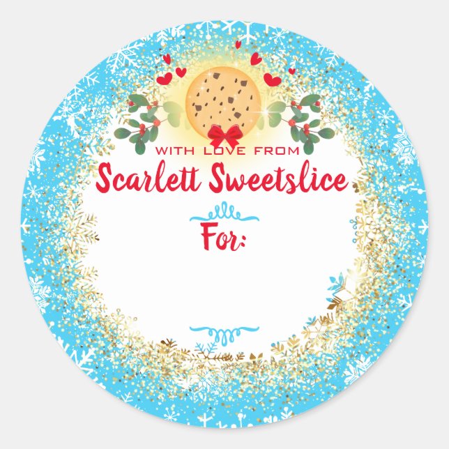 Adesivo Bolachas de Natal para panificação de férias para (Frente)