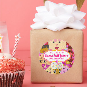 Adesivo Bolachas e Cupcake de bolos doces e doces