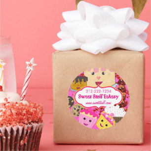 Adesivo Bolachas e Cupcake de bolos doces e doces