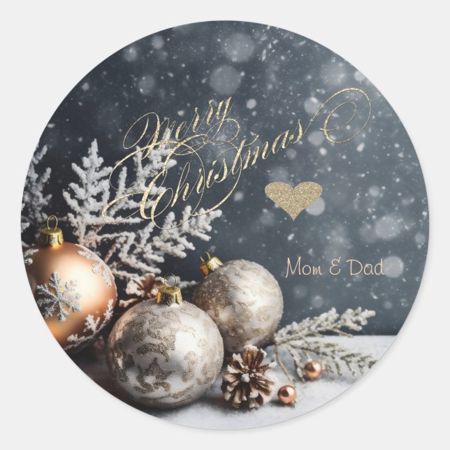 Adesivo bolas de Natal,Flocos de neve,Neve,Cinza (Frente)