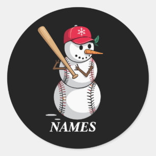Adesivo Bolas de Neve de Beisebol com Nome Personalizado N