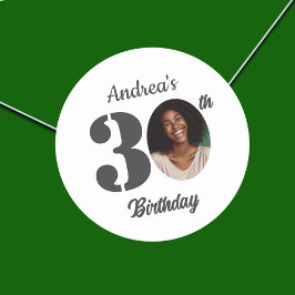 Adesivo Bold 30th Birthday Party Photo