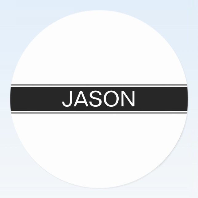 Adesivo Bold Black & White Stripe Editable Text (Criador carregado)