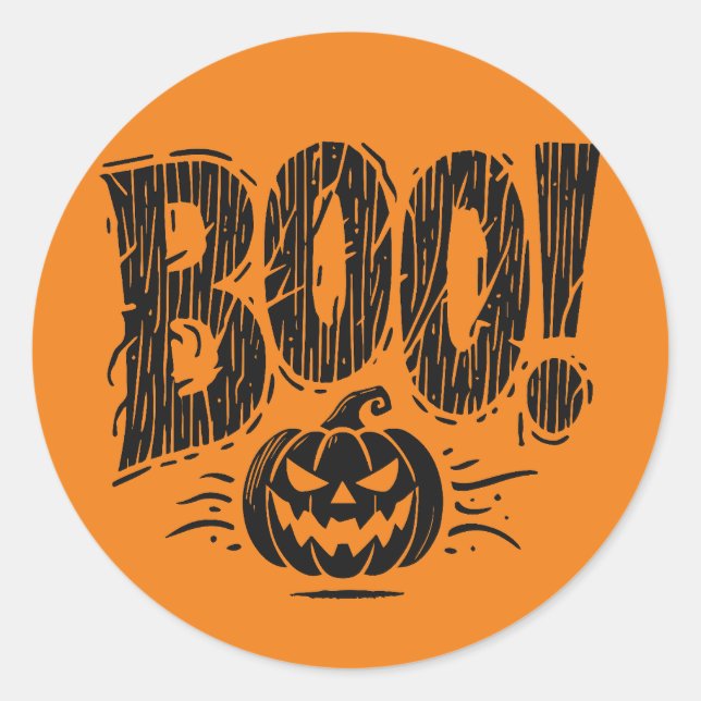 Adesivo Bold Boo Pumpkin Halloween Sticker (Frente)