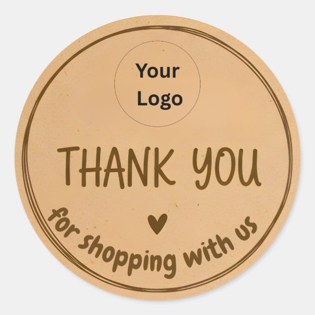 Adesivo Bold Border Thank You Business Sticker (Frente)