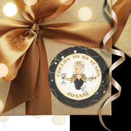 Adesivo "Bold Cheers to 80" para seu aniversário Dourado d