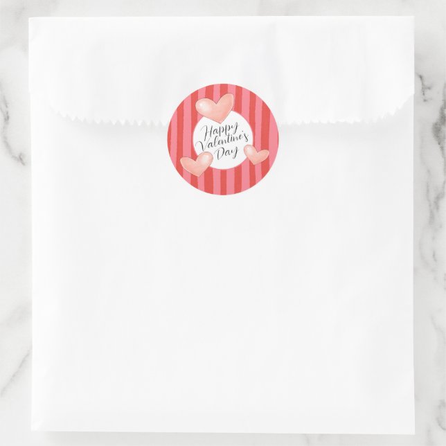 Adesivo Bold Colorful Stripes and Hearts Valentine's Day (Bolsa)