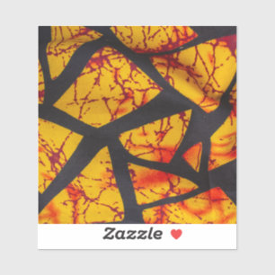 Adesivo Bold Geometric African Wax Print Fabric - Gold, Re