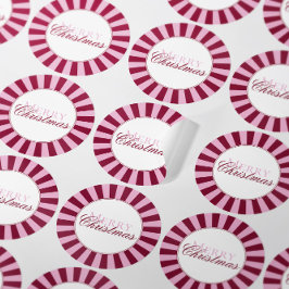 Adesivo Bold red pink stripe Christmas Party sticker