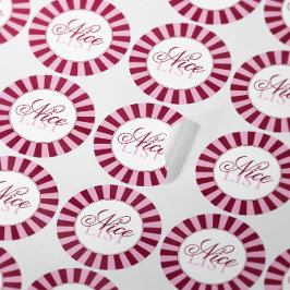 Adesivo Bold red  stripe Nice list Christmas Party sticker