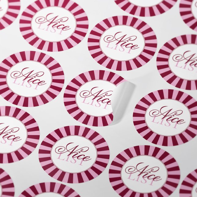 Adesivo Bold red  stripe Nice list Christmas Party sticker (Criador carregado)
