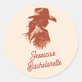 Adesivo Bold Retro Western Cowgirl Bachelorette