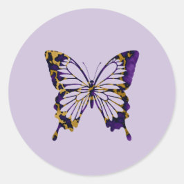 Adesivo Bold Royal Purple e Dourada Marble Butterfly