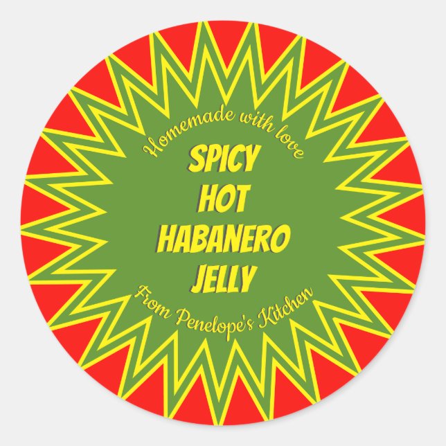 Adesivo Bold Spicy Hot Habanero Jelly Canning (Frente)