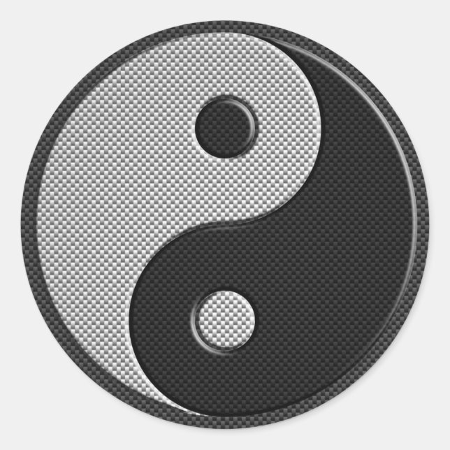 Adesivo Bold Yin Yang no estilo de Impressão de fibra de c (Frente)