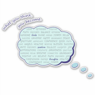 Adesivo Bolha azul inspiradora de energia de pensamento po