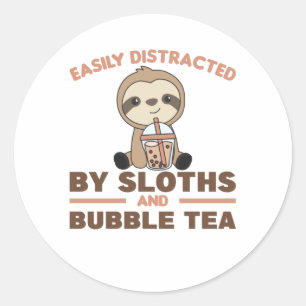 Adesivo Bolha Chá Sloth Chocolate Curioso Animais Boba
