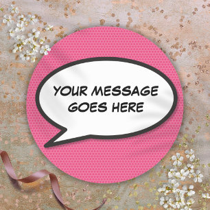 Adesivo Bolha de Fala Personalizada Pink Fun