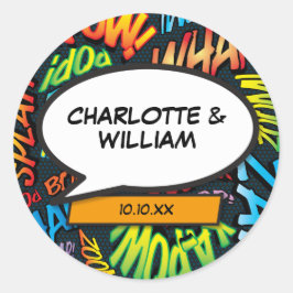 Adesivo Bolha de Letras Retrópicas do Livro de Cômicos de 