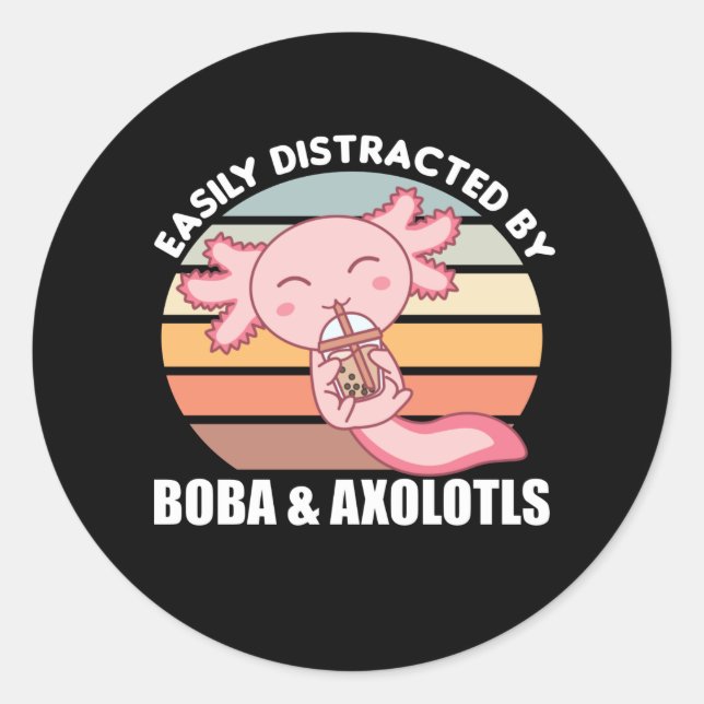 Adesivo Bolha Tea Axolotl Chocolate Animais Doce Boba (Frente)