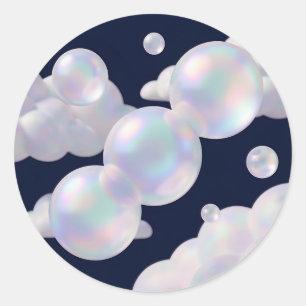 Adesivo Bolhas de Sabão Iridescentes Flutuantes Azul Escur
