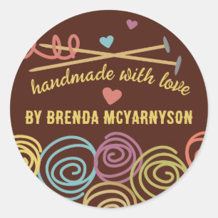 Adesivo Bolhas de tricô de fios artesanatos de tricô agulh