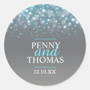 Adesivo Bolhas modernas da faísca do champanhe que weddin